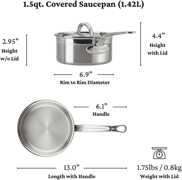 Thumbnail 6 de Hestan ProBond Collection 10-Piece ProBond Clad Stainless Steel Cookware Set (Induction Compatible)