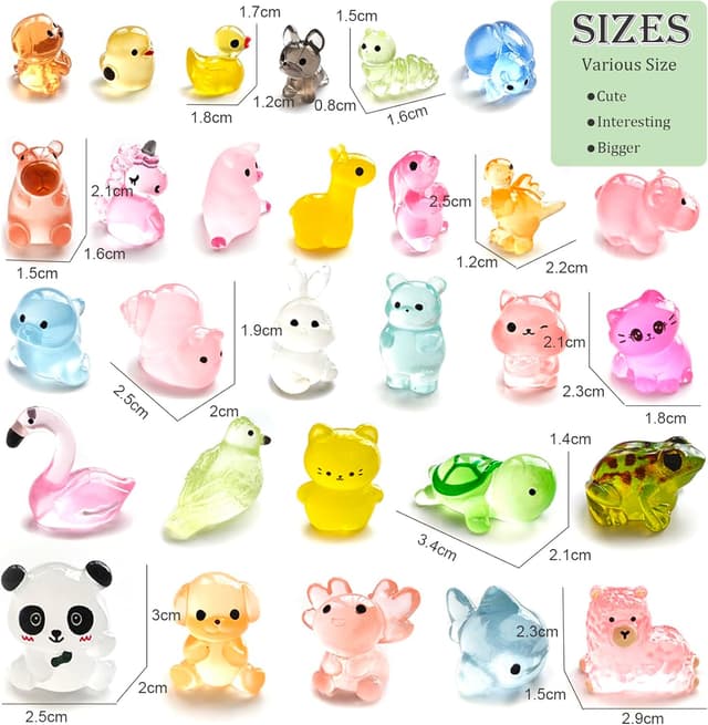 Thumbnail 3 de POTWPOT 70pcs Mini Resin Animals