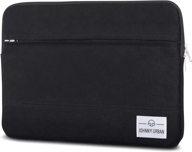 Detalle de Custodia Johnny Urban in tela e pelle vegana per MacBook Pro 13 e MacBook Air (2018) – Sleeve nera imbottita
