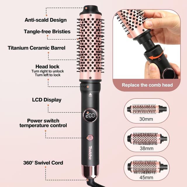 Detalle de Tiwiche Thermal Brush Set 3-in-1 heated curling