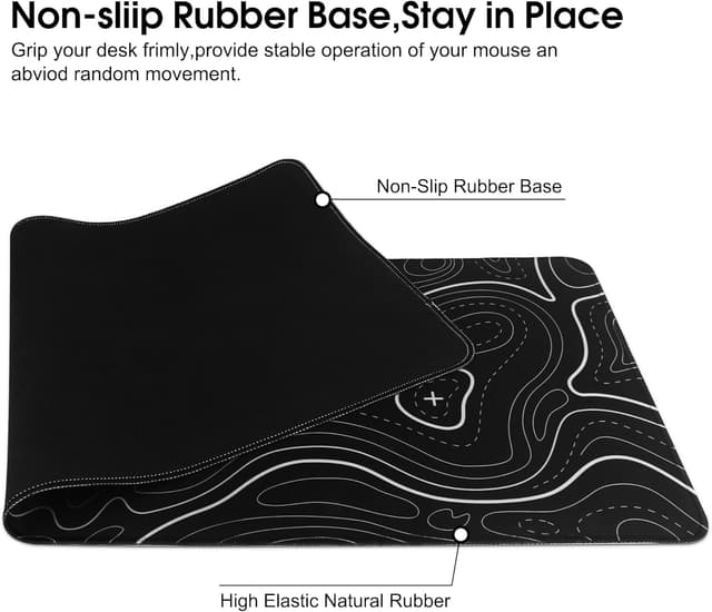 Detalle 2 de HoYiXi 600 x 300 mm soft smooth mouse pad with waterproof PU leather and anti-slip rubber base