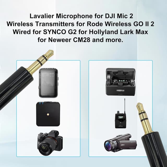 Detalle 2 de SPTSSWET 2-pack Lavalier Microphone for 3.5mm TRS wireless systems (omnidirectional wired clip-on)