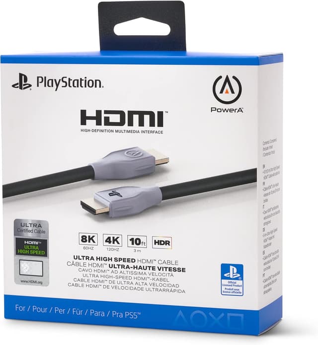 Detalle de PowerA Ultra High-Speed HDMI-Kabel für PlayStation 5 (3 m), offiziell lizenziert