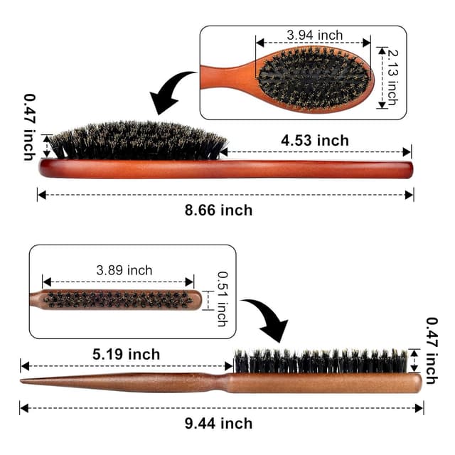 Thumbnail 5 de AISEELY Sleek Bun Bürste 2er Wildborste 💇