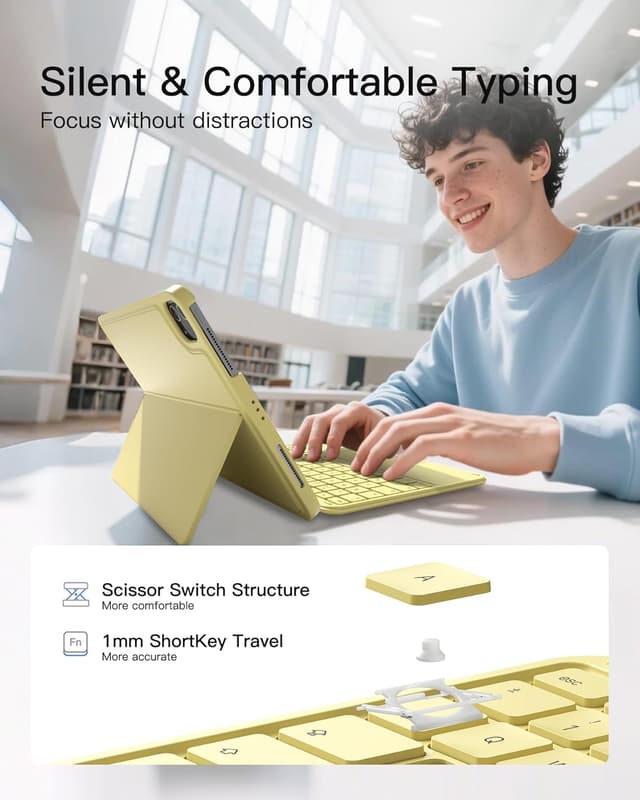 Thumbnail 6 de Inateck Ultralight Keyboard Case with Touchpad for iPad (UK Layout) – Yellow