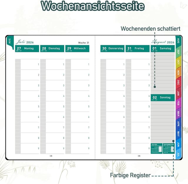 Thumbnail 2 de ZXHQ Lehrerplaner 2026–2027 A5+ mit 208 Seiten