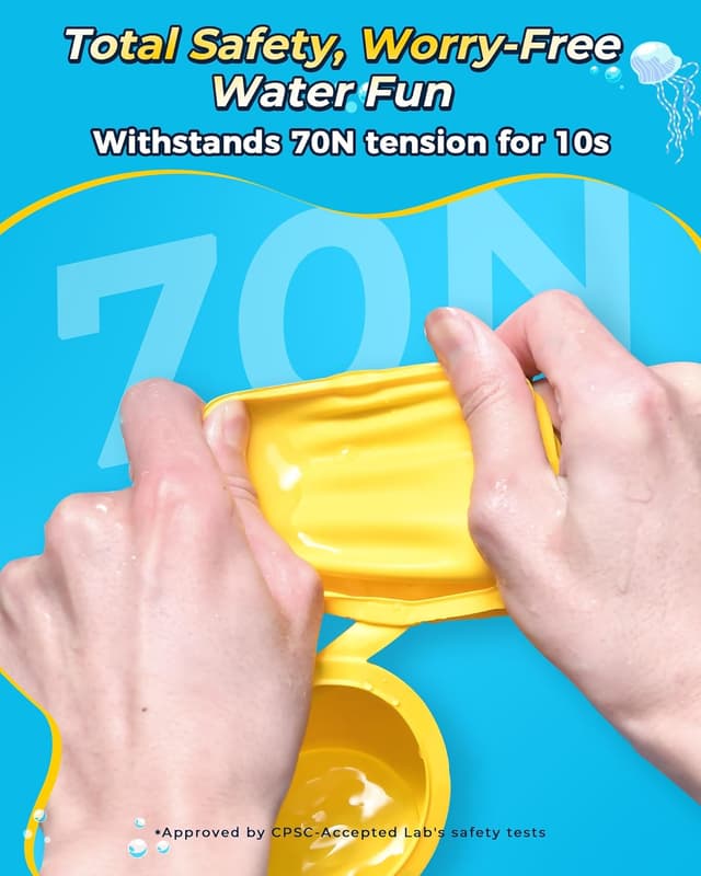 Detalle de KOKODI Reusable Quick Fill Self-Sealing Water Balloons (Latex-Free Silicone) for Summer Water Fights