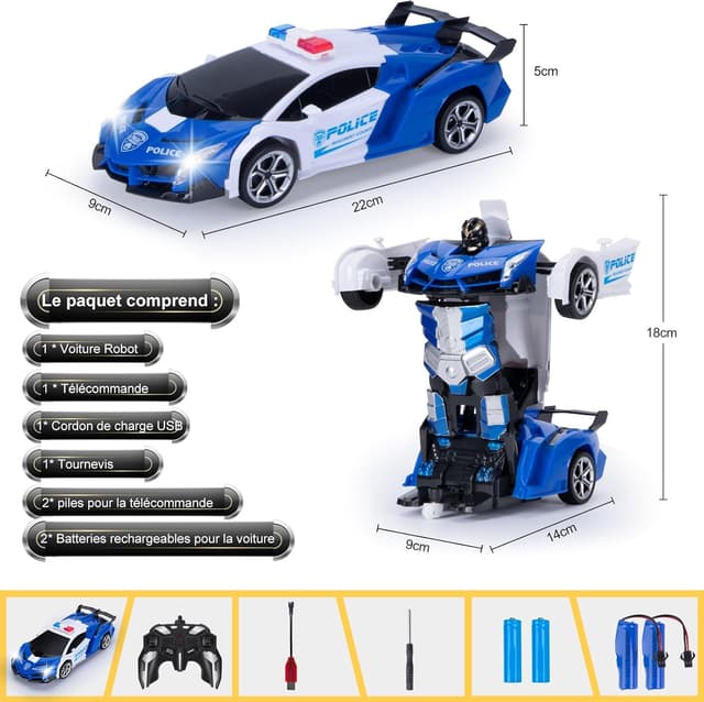 Detalle de Yellcetoy Transform Jouets voiture RC 2 en 1
