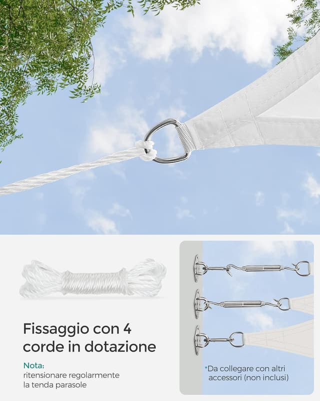 Thumbnail 6 de SONGMICS Tenda parasole 2 x 3 m impermeabile con protezione UV e colonna d’acqua 665 mm