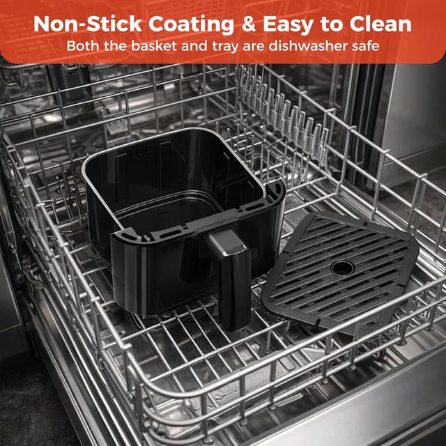 Detalle 2 de NEWBULIG Compact Digital Air Fryer (3 Qt) with Nonstick Plate & Dishwasher-Safe Basket