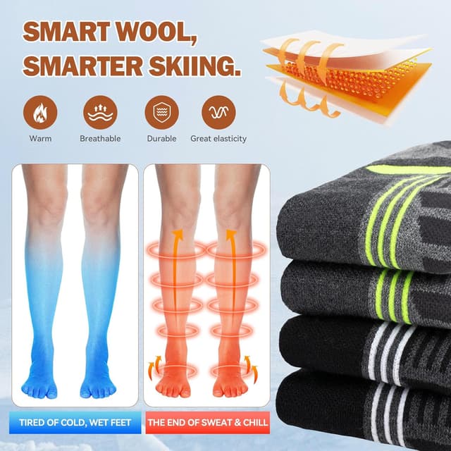 Detalle 1 de LEOSTEP Merinowolle Kompressionsskisocken 2er
