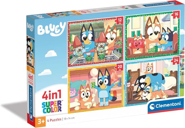 Detalle de Clementoni Bluey Puzzle 4 in 1 (21530) – Kinderpuzzles ab 3 Jahren, 4 Varianten