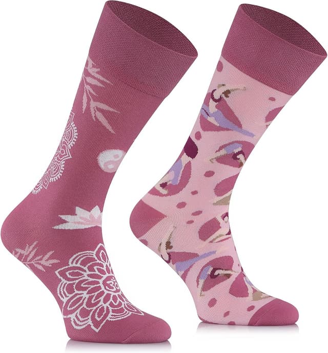 Detalle de TODO Colours Lustige Socken mit Motiv (Yoga): bunte Socken für Damen & Herren
