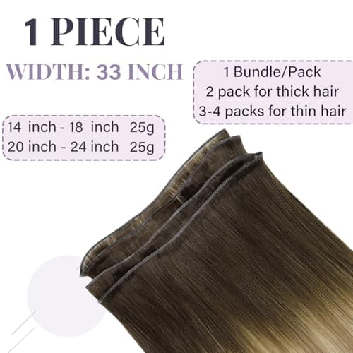 Detalle 2 de Fshine Extensiones de Pelo Natural Castaño a Rubio Medio 💇♀