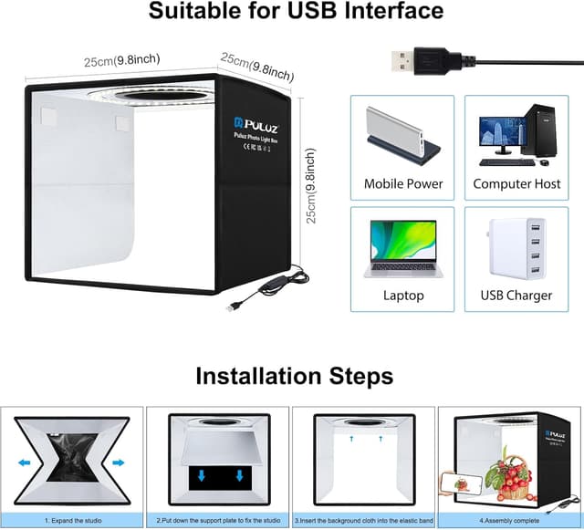Thumbnail 6 de PULUZ Small Folding Photo Studio Box 9.8 in