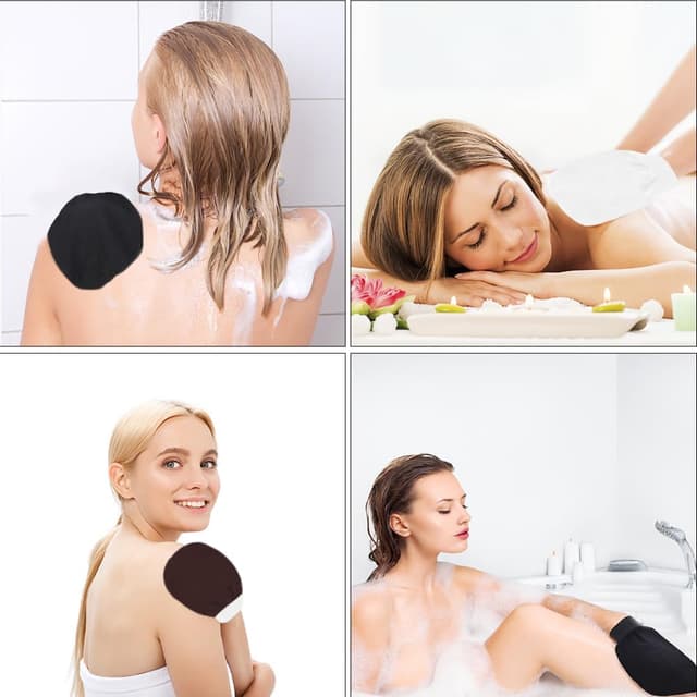 Thumbnail 6 de URAQT Gant Exfoliant – Kit de 3 gants pour gommage sous la douche (Noir, Marron foncé, Blanc)