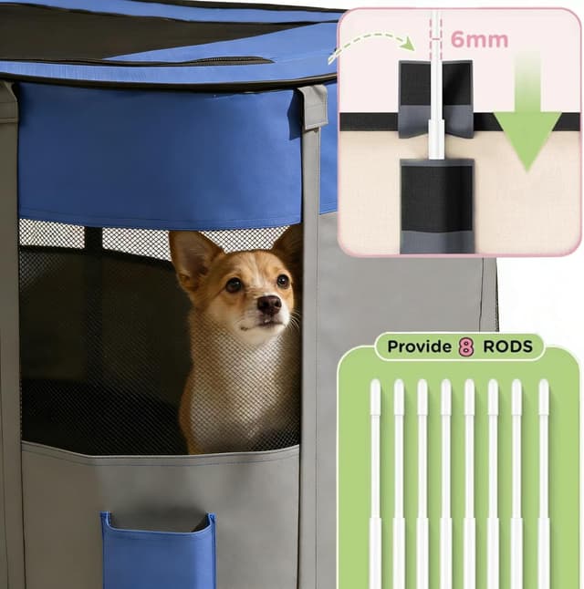 Thumbnail 2 de Floving Portable Doghouse 70x55x45cm Navy