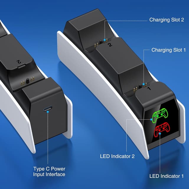 Thumbnail 6 de GAMSINGY PS5 Controller Ladestation 2–3 Std