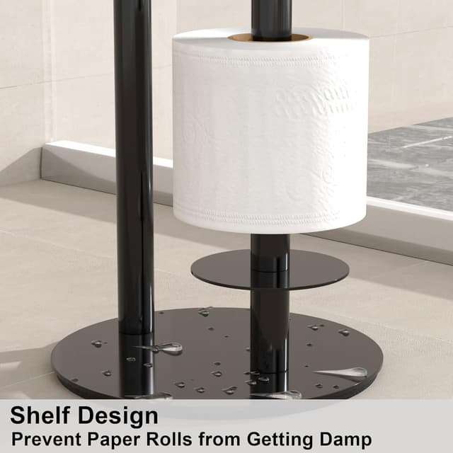 Detalle 2 de Schwarzer Toilettenpapierhalter aus Edelstahl
