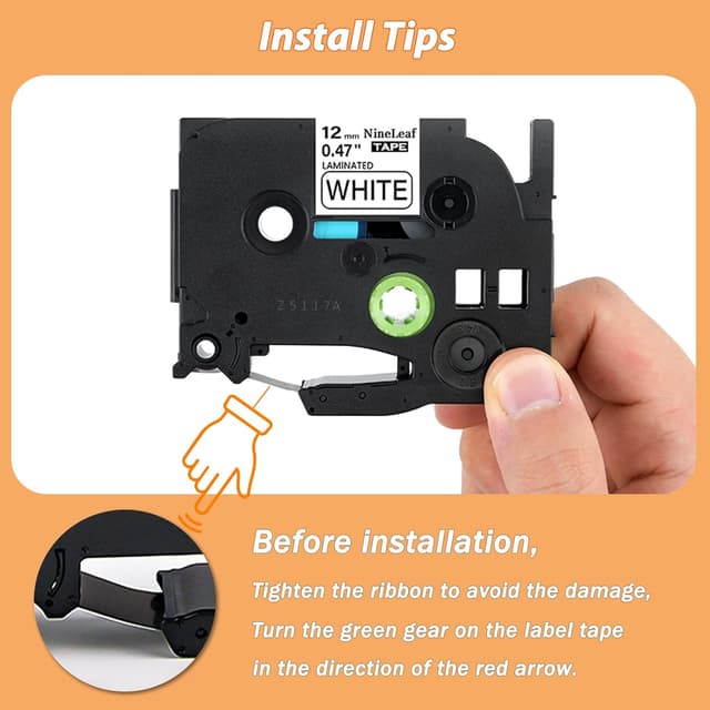 Thumbnail 5 de NineLeaf 3 X Laminated Label Tape 12mm