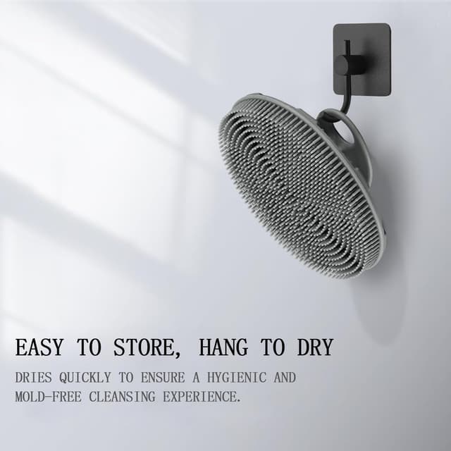 Detalle de INNERNEED Körperschrubber aus weichem Silikon (Lebensmittelqualität) – Dusch- und Handreinigungsbürste im Set Schwarz+Grau