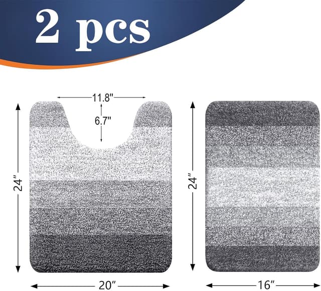 Detalle 2 de OLANLY Bathroom Rug Set 24"x20"