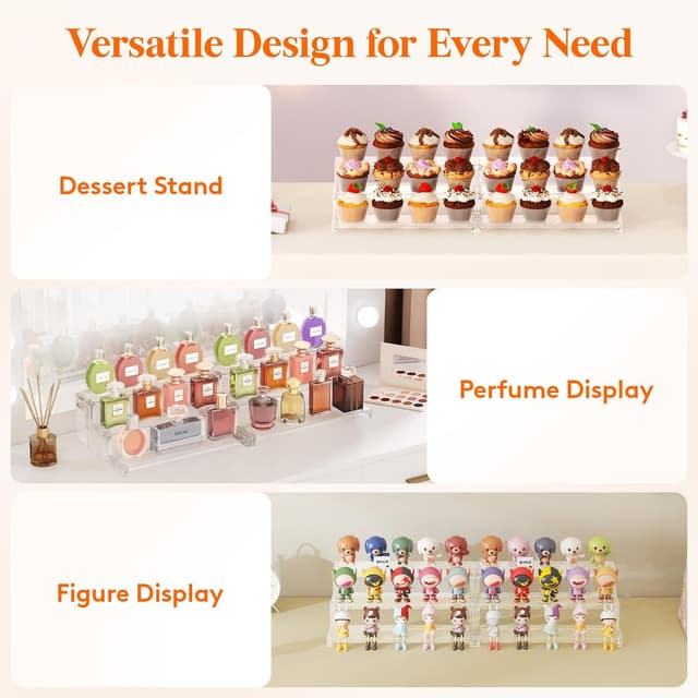 Detalle 2 de Lifewit présentoir acrylique de rangement et buffet à 3 niveaux (30 cm)