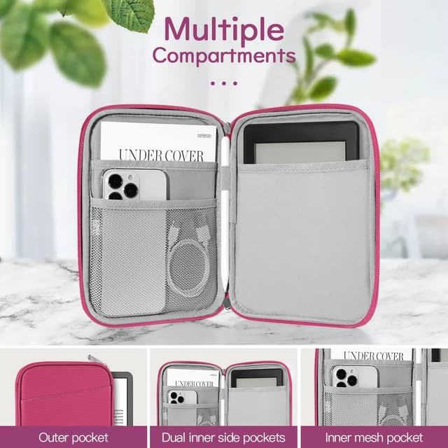Detalle de Vinabilia 6–7 Zoll Sleeve Tasche Hülle für 7" Kindle & weitere E-Reader (Rosenrosa)