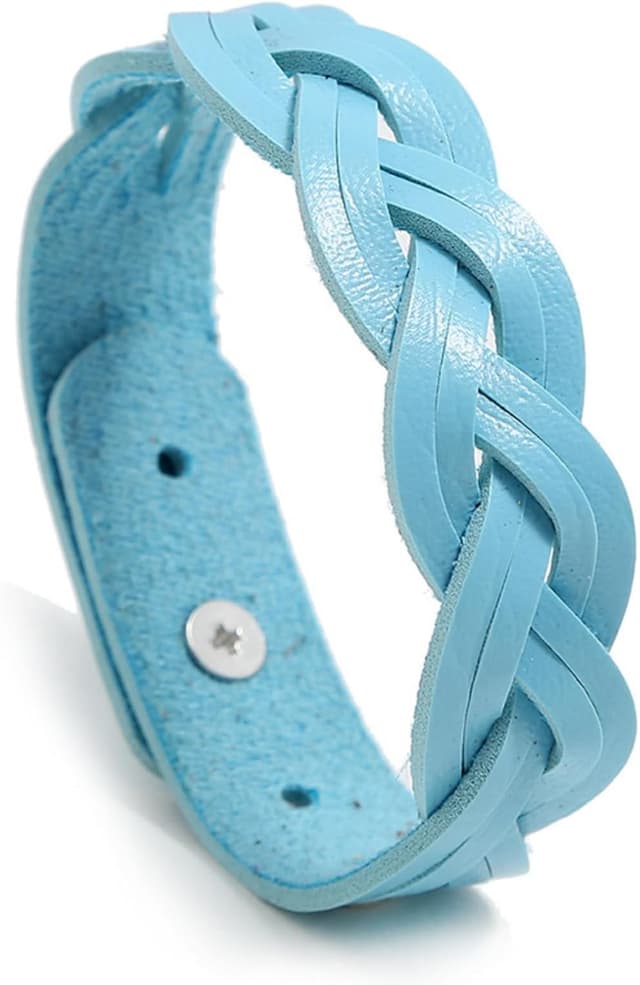 Detalle de EMEMcharm Damen-Armband aus geflochtenem Leder, verstellbar (16–20 cm) – modisches Accessoire GM109