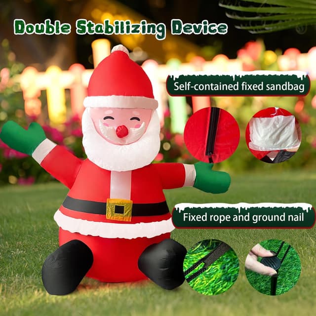 Thumbnail 3 de HONGLAND 5FT Christmas Sitting Santa Inflatable