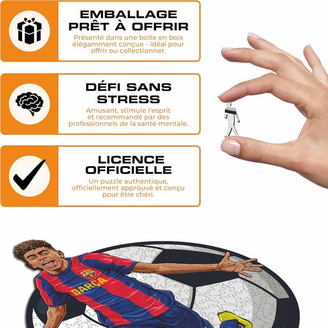 Detalle de Iconic Puzzles Barcelona Yamal – Puzzle en bois officiel, 500 pièces (taille L)