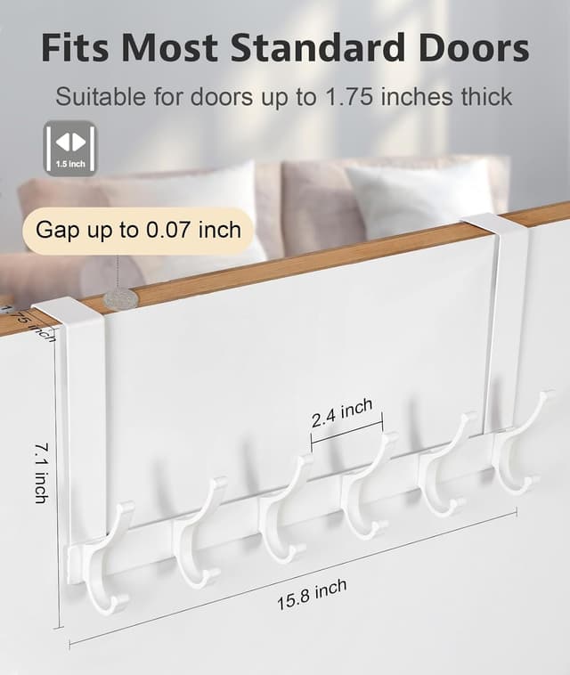 Thumbnail 5 de Optish Over The Door Hooks 1 Pack White