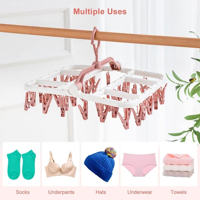 Thumbnail 3 de Sock Dryer 40 Pegs Foldable Rack