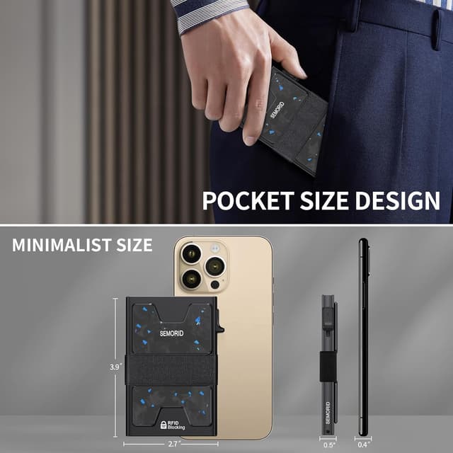 Detalle 2 de SEMORID Mens Wallet, Slim RFID £ Pop up