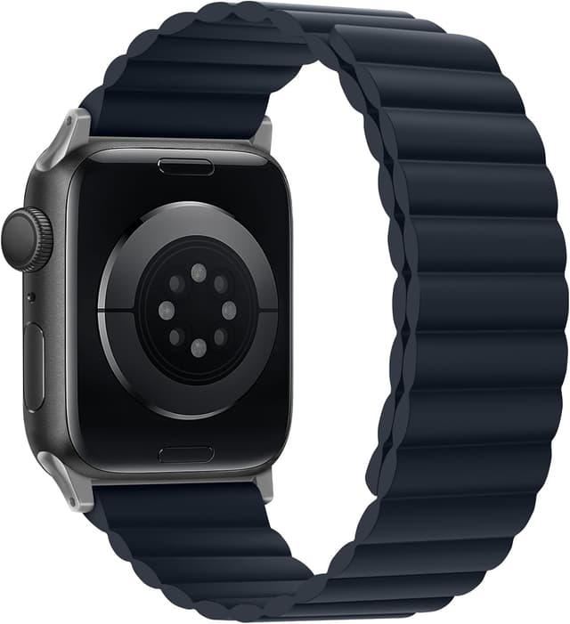 Detalle de Tasikar Magnetic Straps for Apple Watch (Navy Blue) Silicone Band with Magnetic Closure – 49mm/46mm/45mm/44mm/42mm compatible