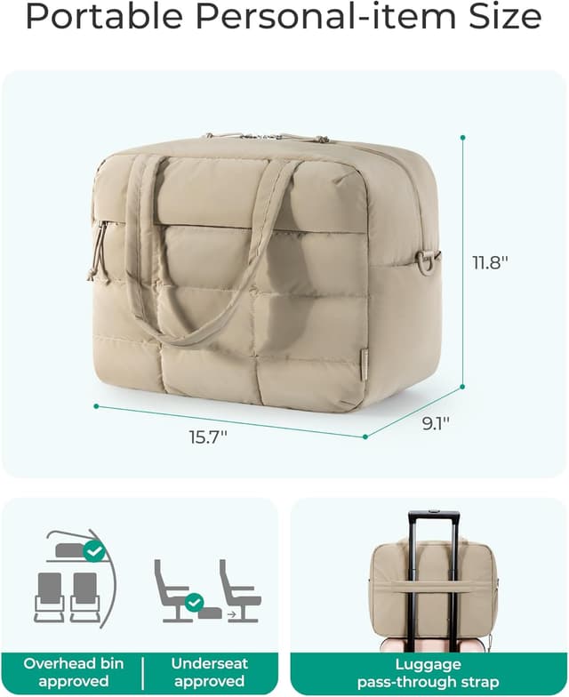 Thumbnail 5 de BAGSMART Puffer Reisetasche Damen 40x23x30 cm