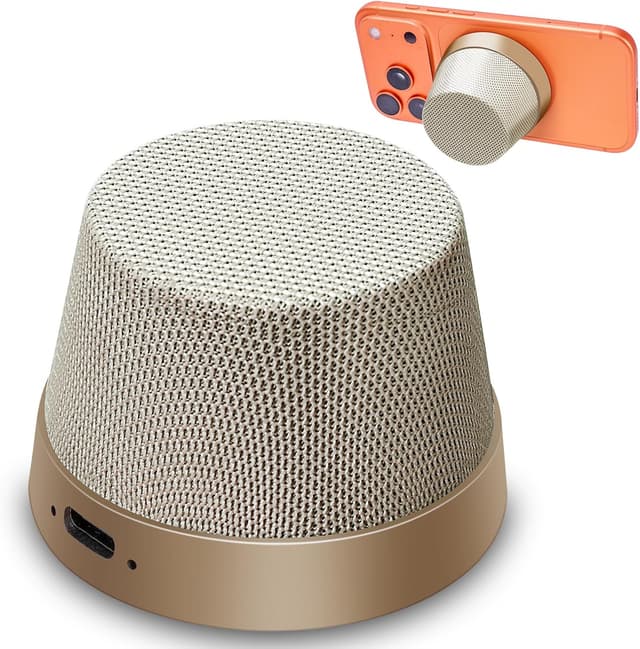 Detalle de GOKINDOR Bluetooth Speaker with Magnetic Phone Stand – Portable 2-in-1 Gadget for Men’s Gifts