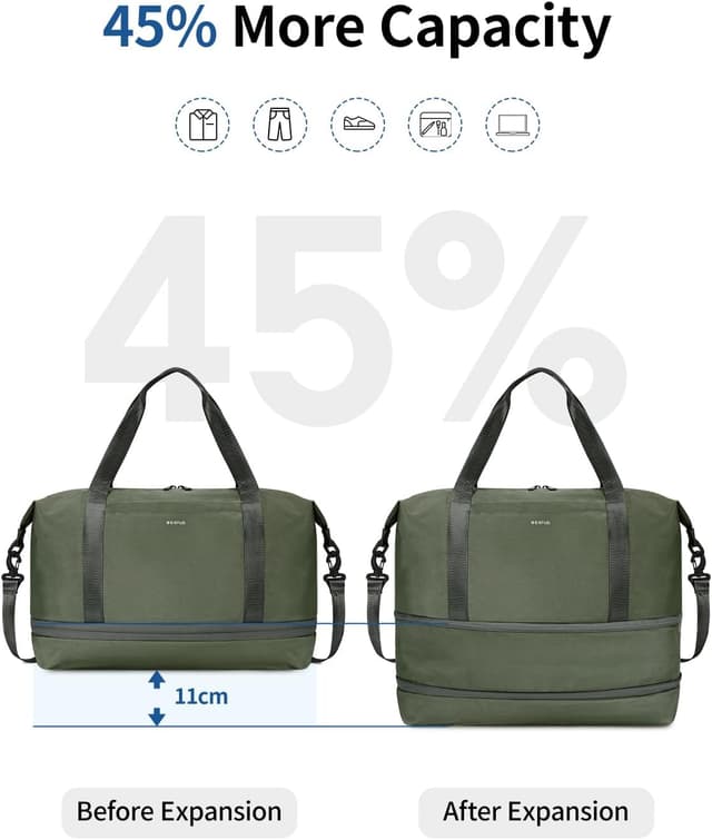 Detalle de ECOHUB for Ryanair cabin bag 40x30x20 (expandable) with removable wet pocket – green