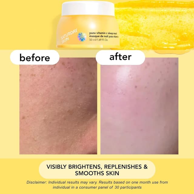 Detalle de Saturday Skin Yuzu Vitamin C Overnight Sleep Mask Regenerist (Ultra Rich) – jelly-textured night mask moisturizer