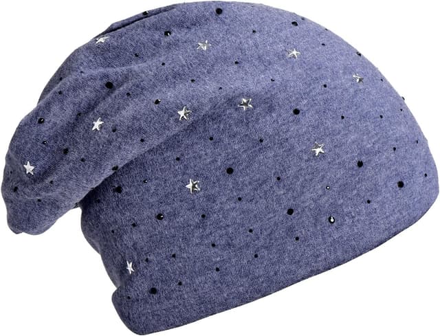 Detalle 2 de Bonnet slouch hiver DonDon doublé, étoiles