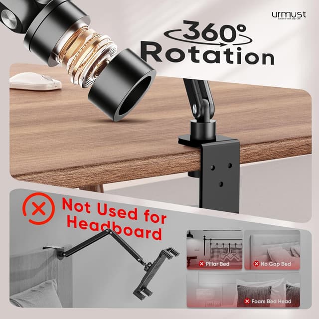 Thumbnail 6 de Urmust Portable Monitor Stand: höhenverstellbarer Tablet- und Monitorständer mit 360° drehbarer Metallbasis