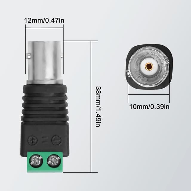 Detalle de MEIRIYFA BNC Balun Adapter 10er Set für CCTV
