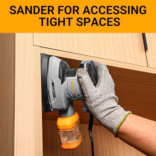 Thumbnail 8 de DEKOPRO lijadora eléctrica para madera de 180W, orbital y 13000 RPM con colector de polvo y 15 lijas