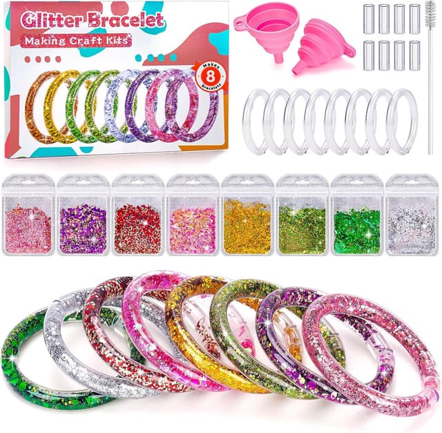 Imagen de Bastelset Glitzerarmbänder 8er Set 🎨 en OfertitasTOP