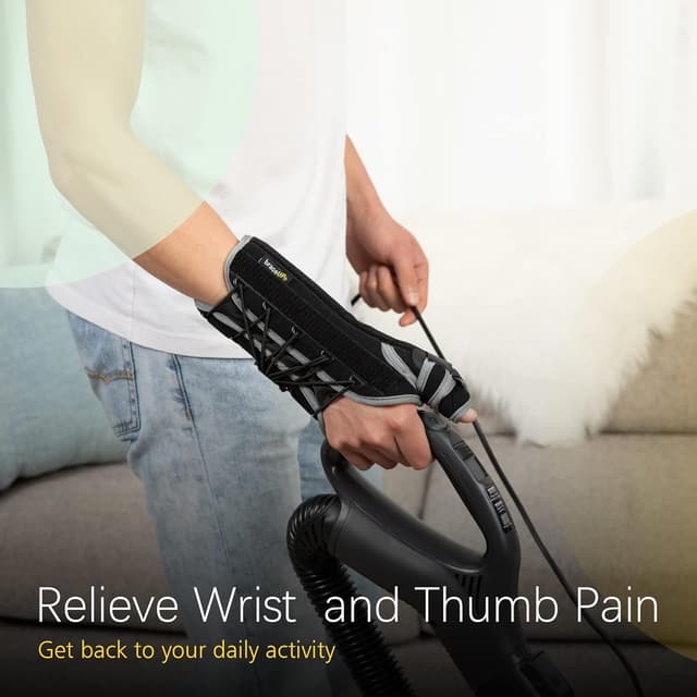 Detalle de BraceUP Quick Wrap Handgelenk- und Daumenbandage mit Daumenstütze (für links und rechts, Spica-Schiene)