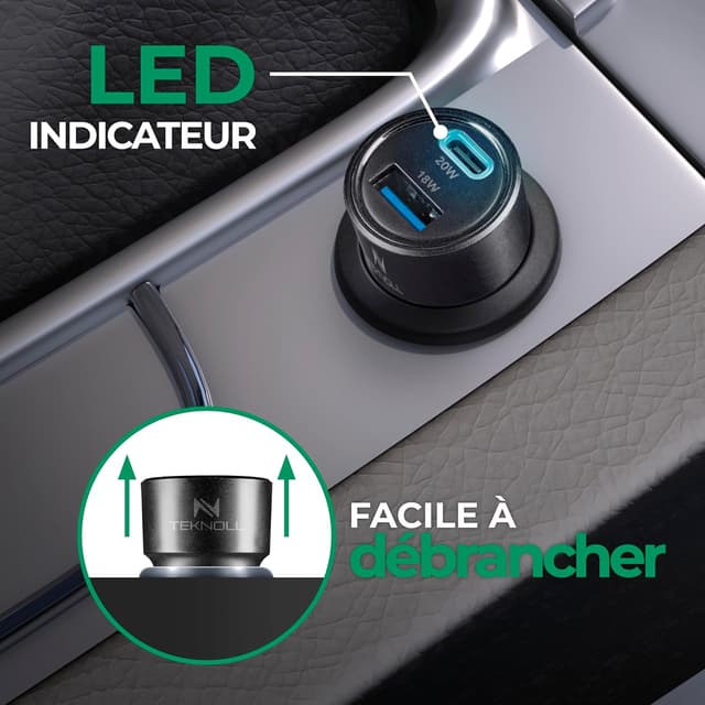 Thumbnail 3 de Teknoll Chargeur Rapide 20 W USB‑C et USB