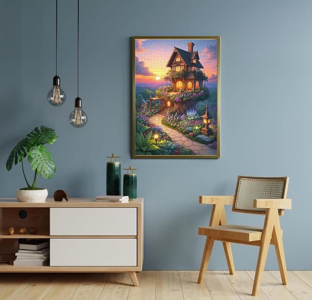 Thumbnail 6 de Puzzle 1000 Teile MĂ€rchenhaus im Garten đ§©