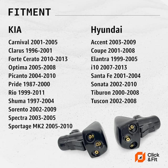 Thumbnail 1 de 2pcs Click&Fit Windscreen Washer Nozzles