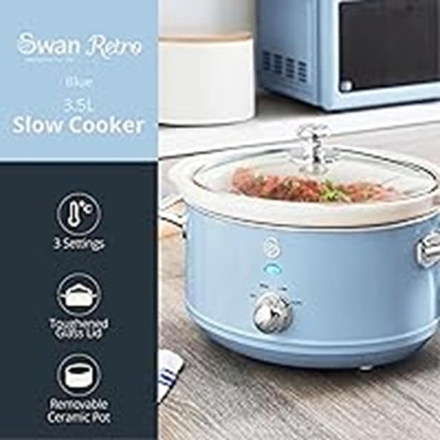 Thumbnail 2 de Swan SF17021BLN Retro Slow Cooker 3.5L