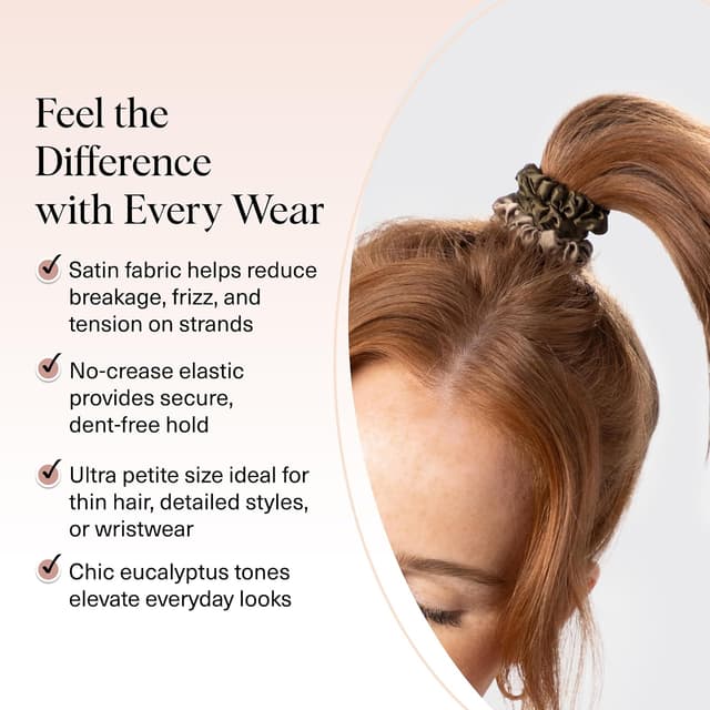 Detalle de Kitsch Ultra-Petite Satin Scrunchies 6 pcs ๐